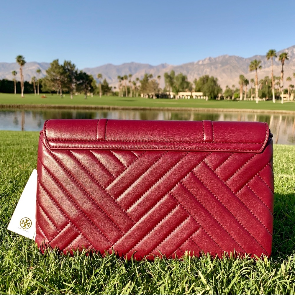 Tory Burch Alexa Leather Envelope Clutch Crossbody - Picture 6 of 8